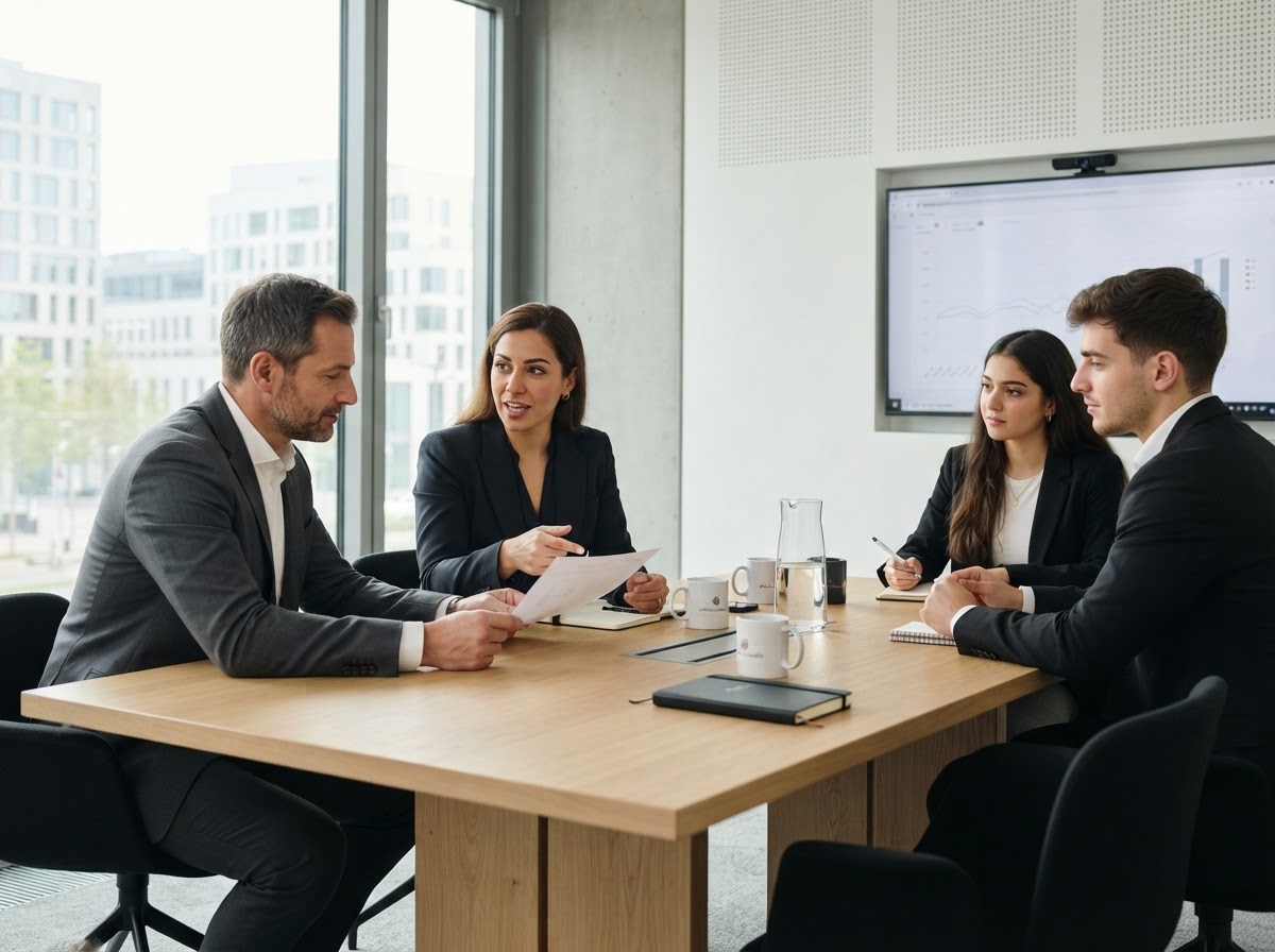 Arabian Wealth team reviewing AI-driven market data analysis